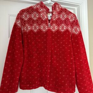 Alpine Red and White Fleece Jacket